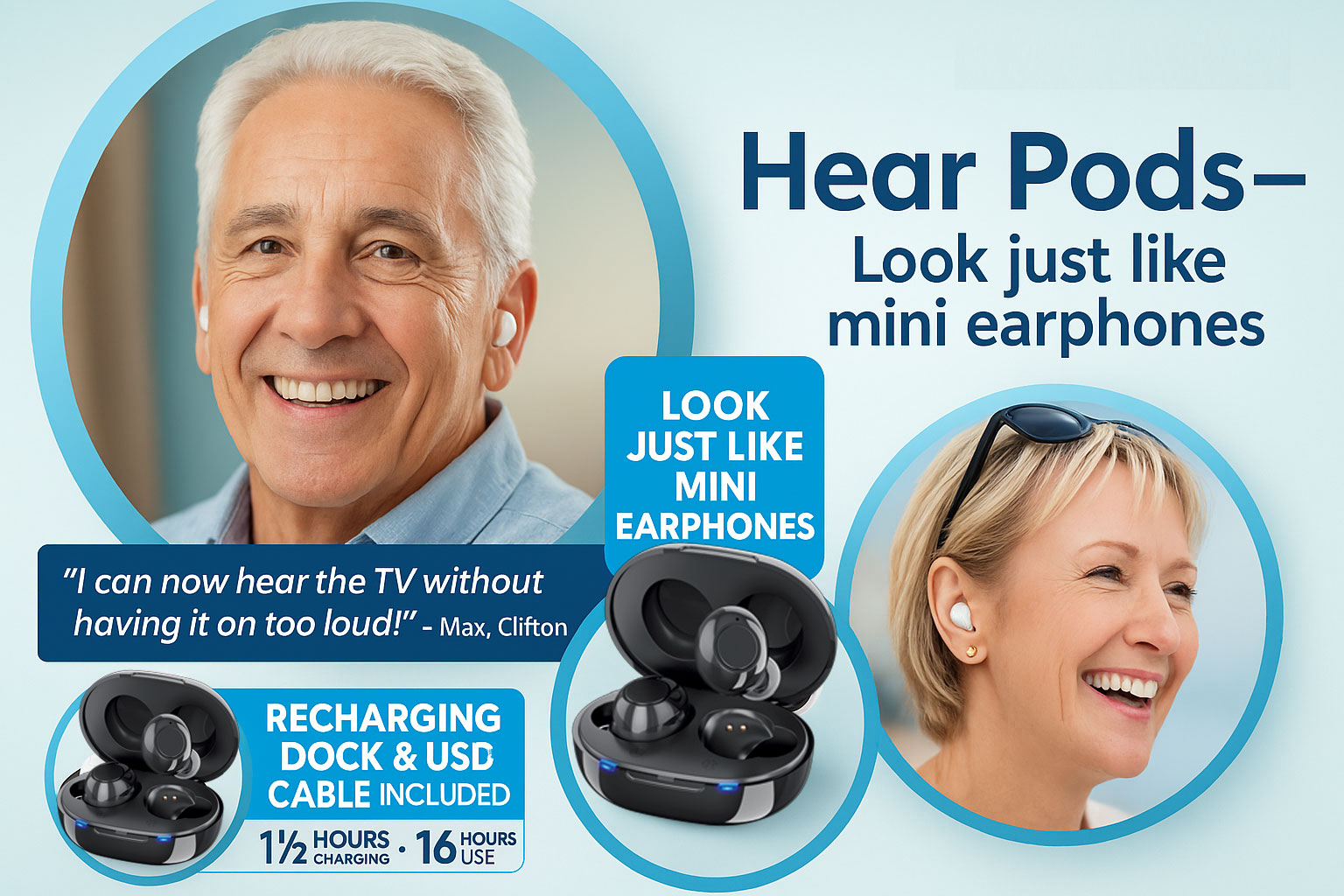 Hear-Pods charging in dock